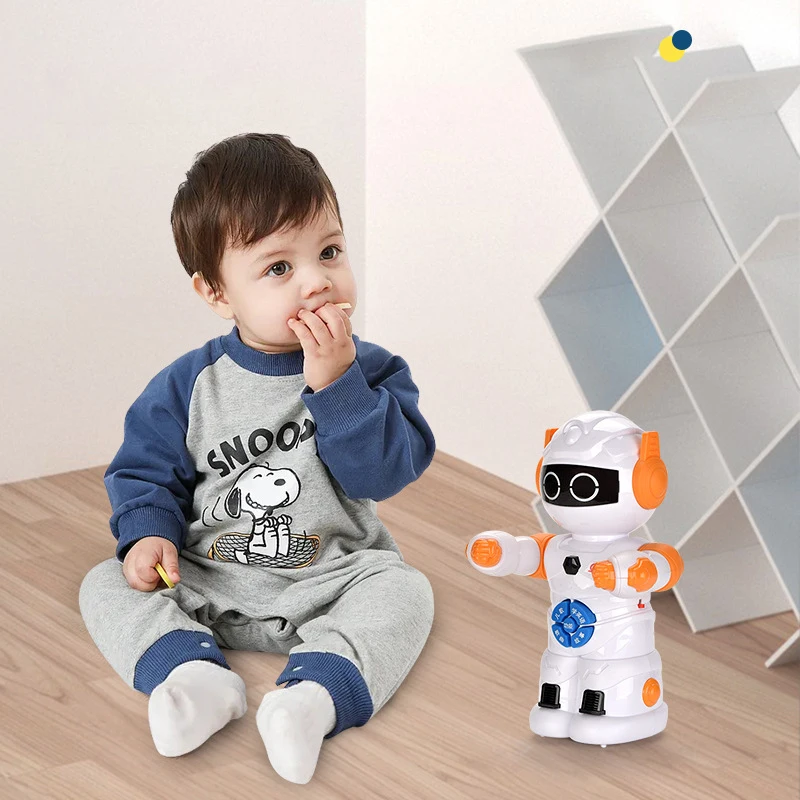 Children's Puzzle Robot Toys Creative Cute Light Music Story Machine Walking Funny Kids Early Learning Toy Holiday Birthday Gift