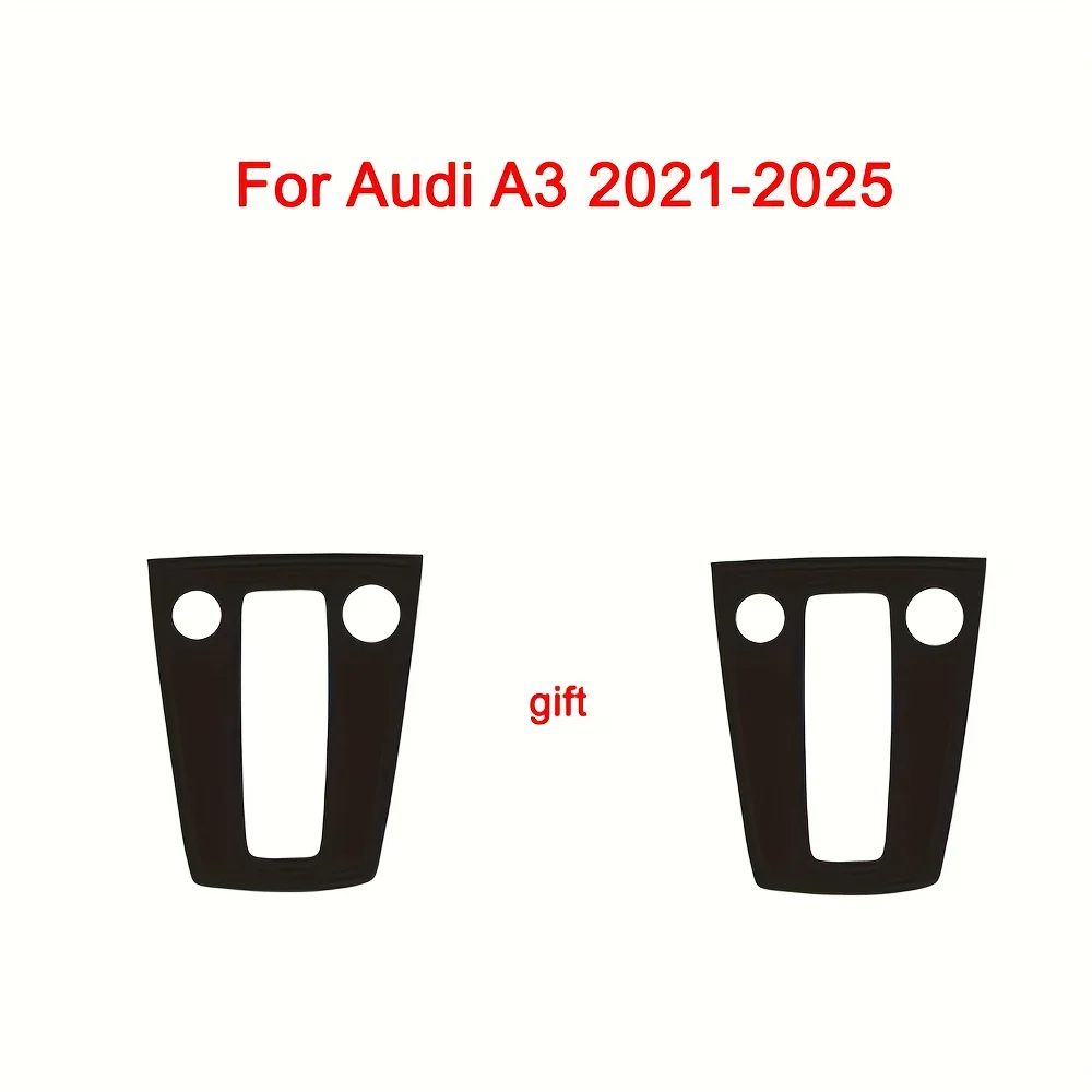 

For Audi A3 2021-2025 black Interior Central Control Panel Door Handle 5D Carbon Fiber Stickers Decals Car styling Accessorie
