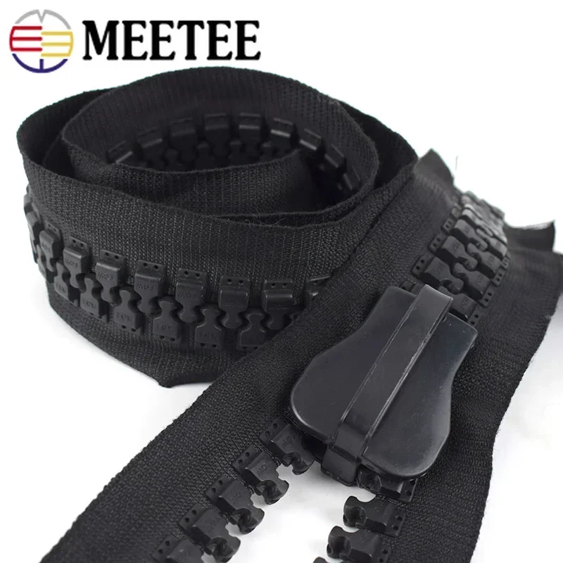 1/2M Meetee 30# Extra Large Resin Zippers with Zipper Puller Slider Outdoor Tent Luggage Closure Zips Repair Sewing Accessories