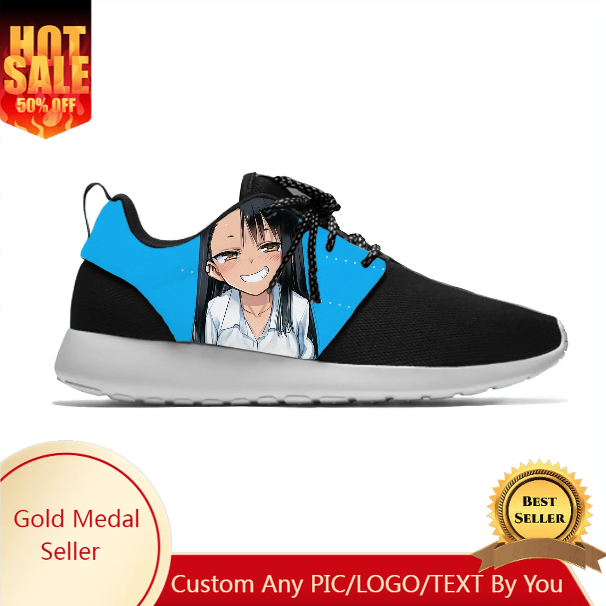 

Anime Manga Dont Toy With Me Miss Nagatoro Hayase Sport Running Shoes Casual Breathable Lightweight 3D Print Men Women Sneakers