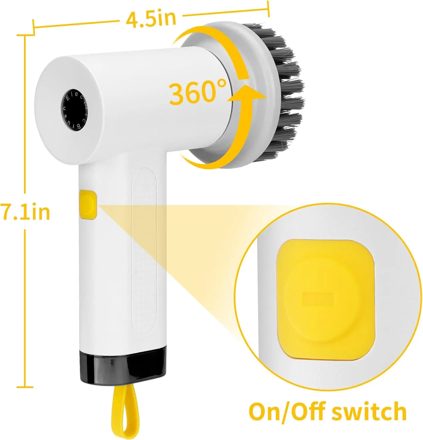 

Household Magic Brush USB Electric Cleaning Spin Scrubber Handheld Wireless Electric Cleaning Brush for Kitchen Window Floor