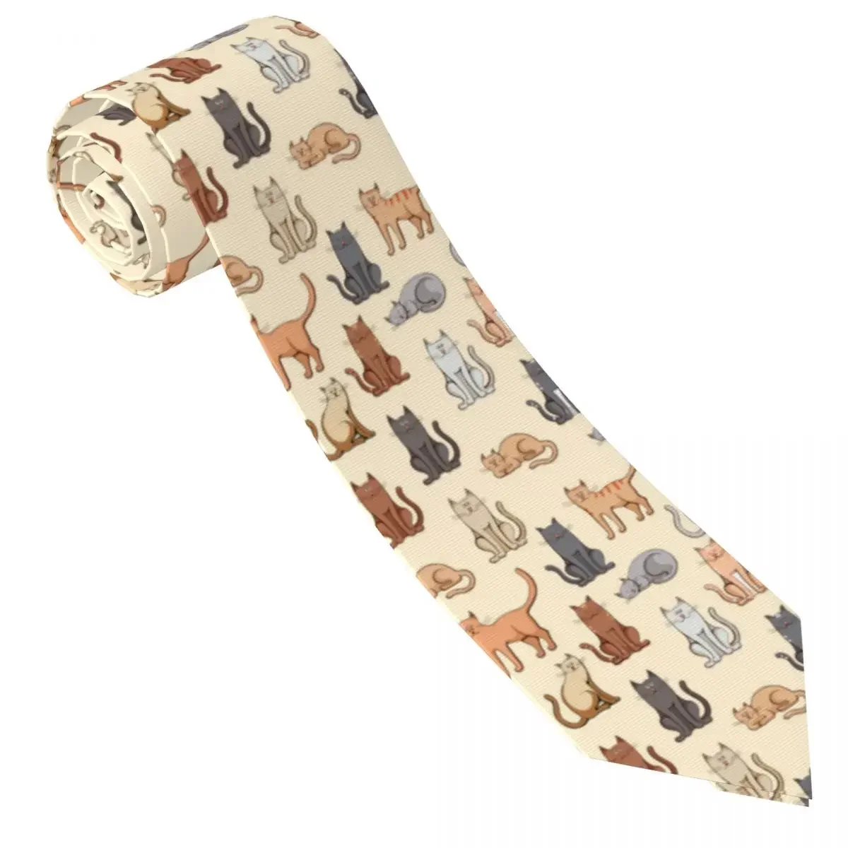 Mens Tie Slim Skinny Various Cats Pattern Necktie Fashion Free Style Tie for Party Wedding