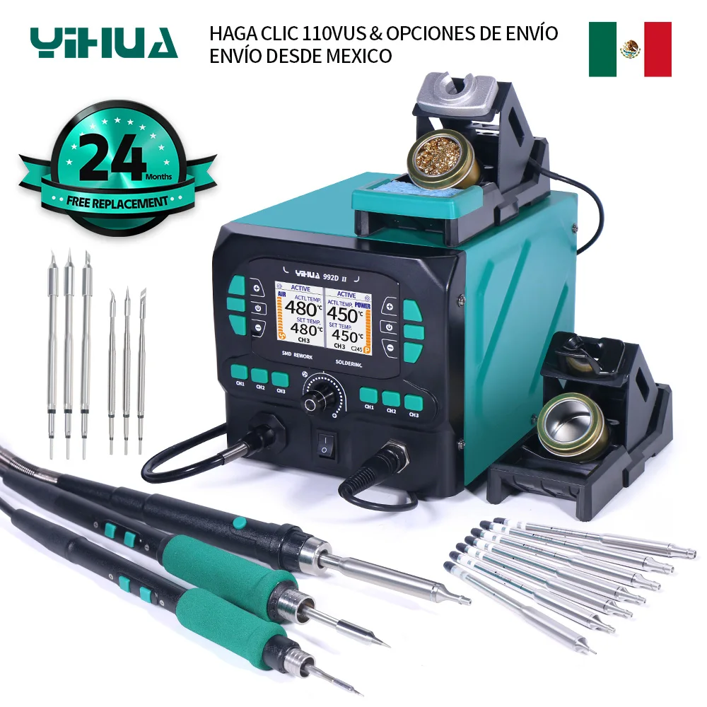 YIHUA 992D-II Precision Hot Air  Rework Station 210 245 Soldering Iron Station for Microscope Soldering Electronics Repair PCB