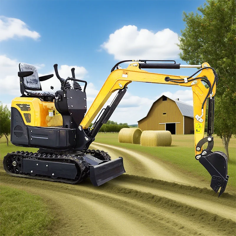 

Customized tracked small excavator for household soil excavation and tree planting micro 1.0 ton mini excavator