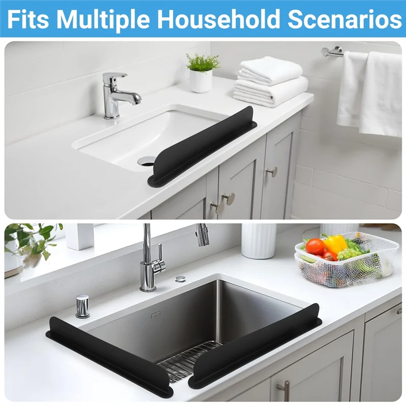 주방 조리대 백스플래시 보호대용 ABJY-19.29 인치, 싱크대 물 튀김 방지용 실리콘 스플래시 가드