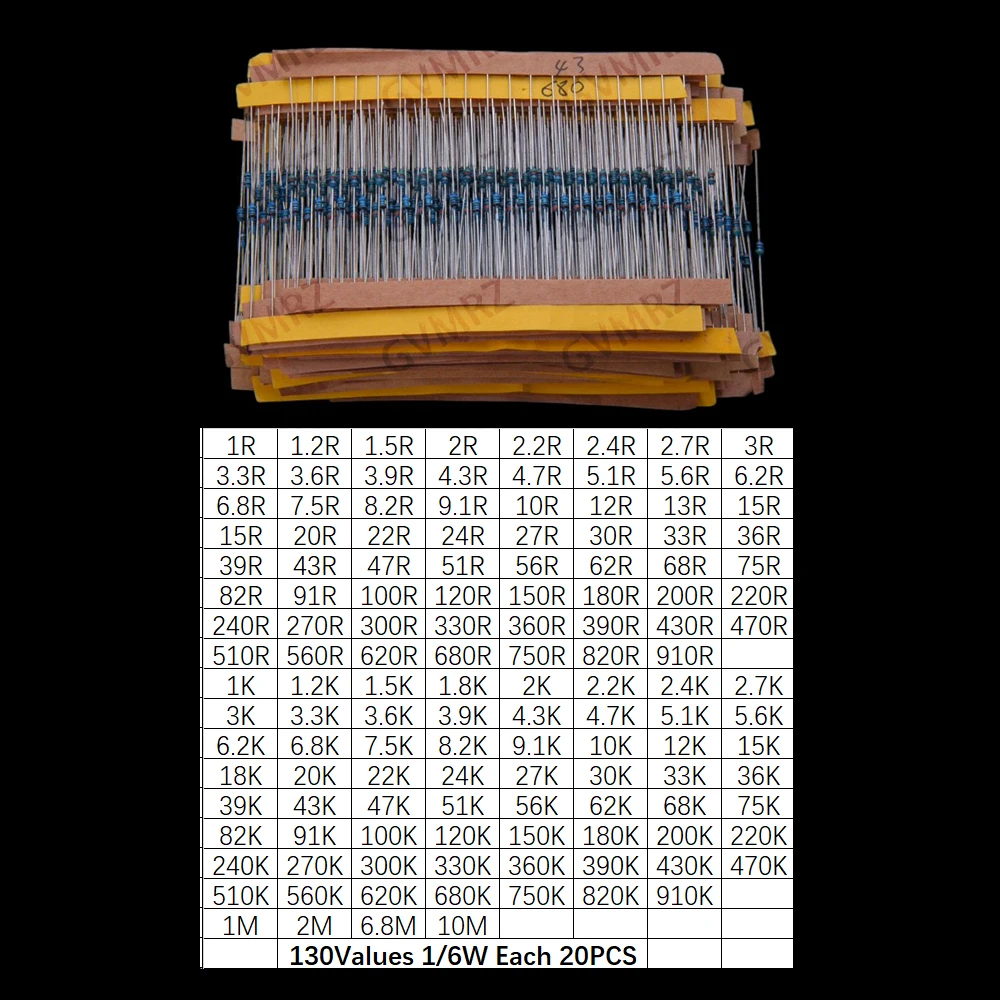 130Values 1W 2W 156Values 1/4 - Resistor Kit 1 4W recension och pris