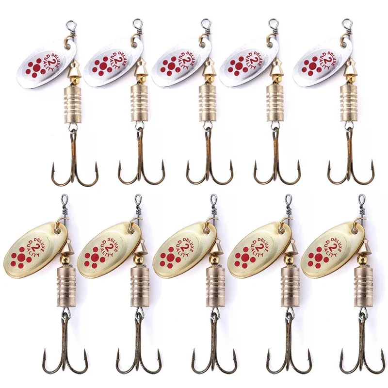 10 Stück 6,7 cm 7 g Spinnlöffel Metallköder Angelköder Pailletten Kurbelköder Löffelköder für Barschforelle – Detail 3