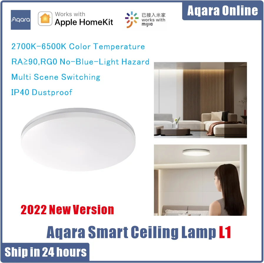 Aqara Smart Ceiling Light L1 -350 Zigbee 3.0 Color Temperature Bedroom Led Lamp Light Work with APP Xiaomi Mijia Apple Homekit