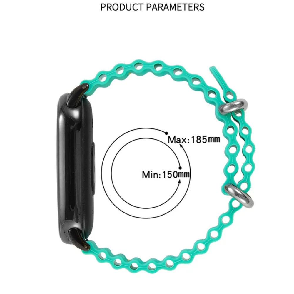 Replacement Ocean Silicone Belt Soft Adjustable Strap Needle Buckle Interface Wristband for Xiaomi Mi Band 8 Strap Accessories