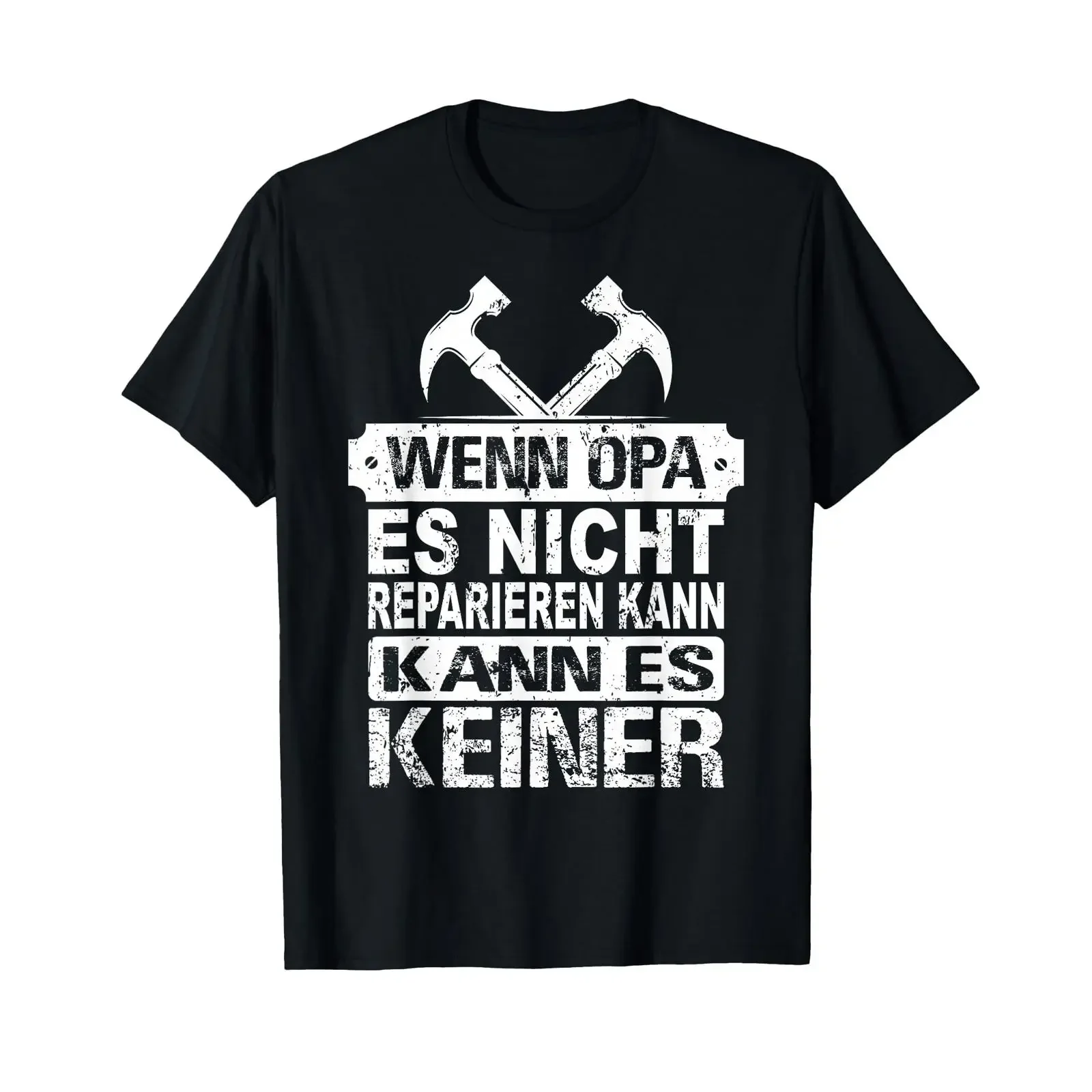 Men's T Shirt with German Text quot Wenn Opa es nicht reparieren kann Language vintage Washed Versatile Slightly Stretched