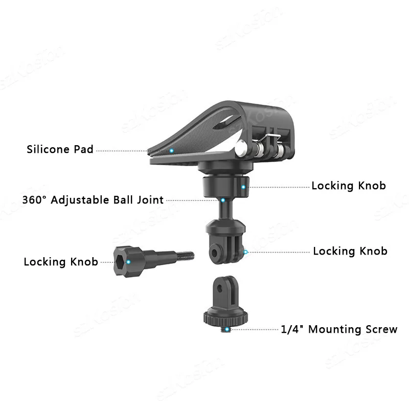 Car Camera Mount Kit For GoPro 10 11 12 13 Insta360 X4 X3 DJI OSMO Action 5 Pro Ball Head Adapter Professional Vlog Accessories