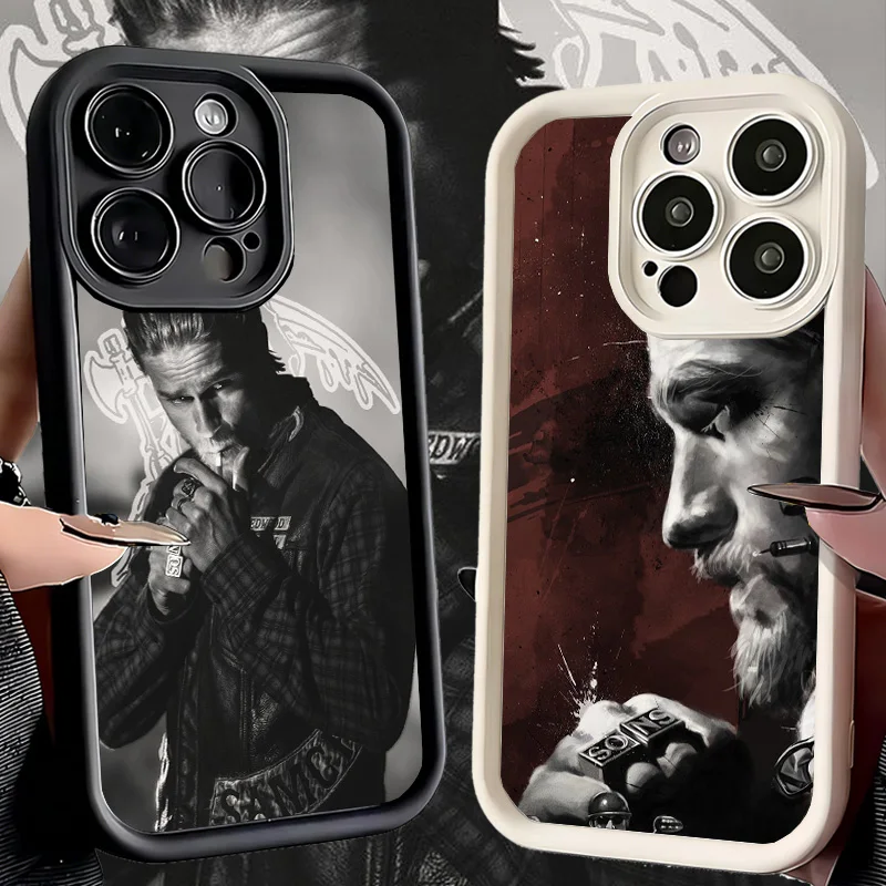 Capa de Silicone Macia Sons of Anarchy para iPhone 16 17 Air 16E 15 Pro Max 14 Plus 13 12 Mini