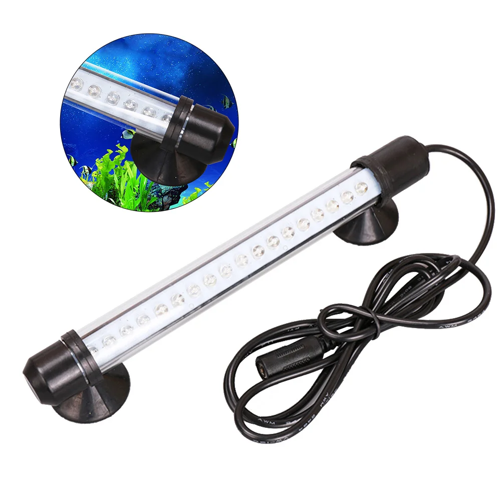 

18Cm Fish Tank Led Light 3 Colors Waterproof Submersible Aquarium Lamp Suction Mount Bar Eu Plug For Water Plant Lighting Pets