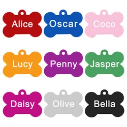 Benutzer definierte Hunde ID Tag personal isierte Legierung Welpen Katze Tags Anti-Lost Pet Bone Name Anhänger Halsband Zubehör für Hunde Katzen Perro Mops