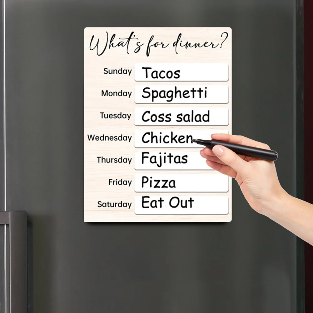 1 Zestaw Magnetyczna Tablica Menu Kuchenna na Lodówkę Tablica Suchościeralna Planer Tygodniowy Menu Arkusz Menu Organizer Domowy Artykuły Gospodarstwa Domowego