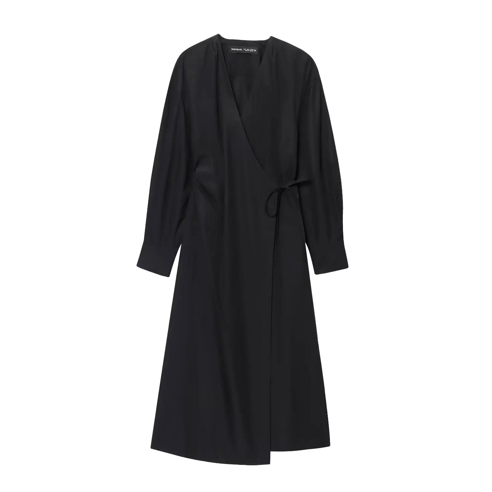 BSAY casual big shirt dresses summer new women Long sleeved Fold waist white V-neck wrapped style robe chic French Evening