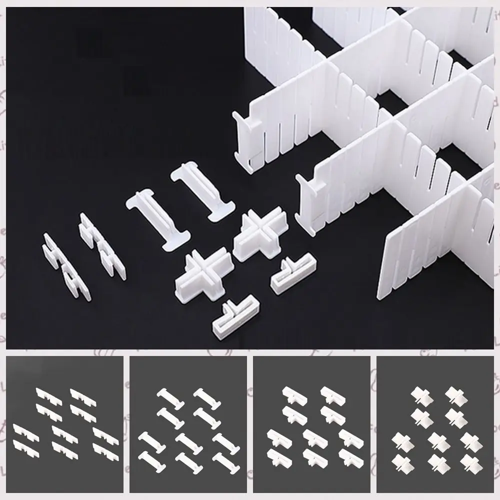 1 Set Drawer Divider Accessories DIY Storage Free Combination Partition Cross Buckle Fixing Clip Makeup Sock Underwear Organizer