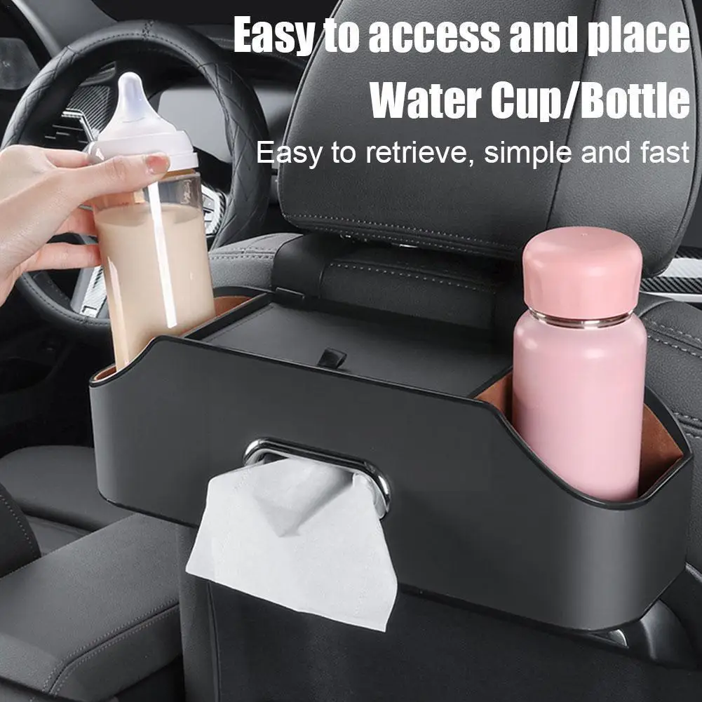 

leather Car Storage Bags Seat Back Hanging Bag Car Accessories Organizer Automotive Goods Stowing Tidying Tissue Boxes