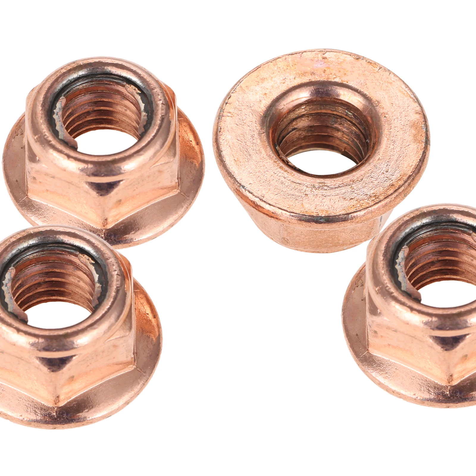 12x M8 Copper Exhaust Nut OEM #A1201420072 Turbo Exhaust Stud Hex Nuts Fit for BMW 3 Series E30 Stud Lock Nuts Copper Bolt Screw