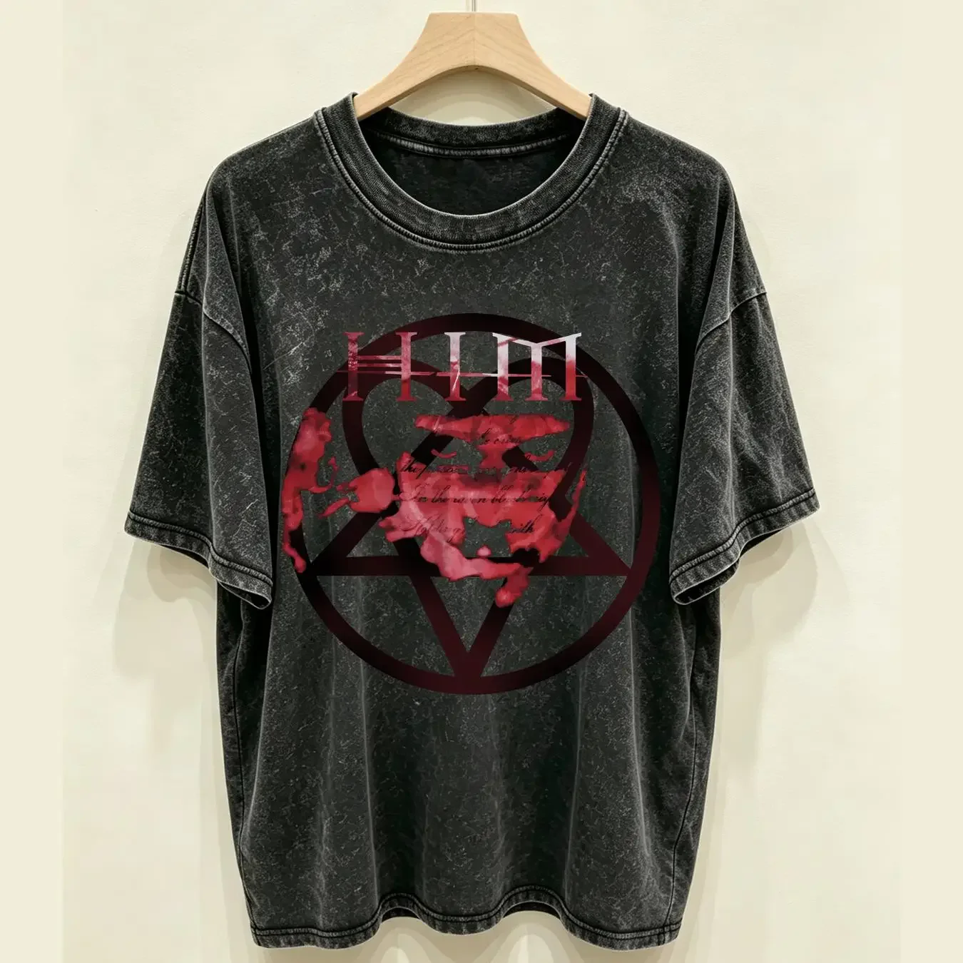 washed T Shirt 2007 nos HIM H I M heartagram vtg bam margera y2k metal rock cky jackass vintage Washed fashion designer clothes