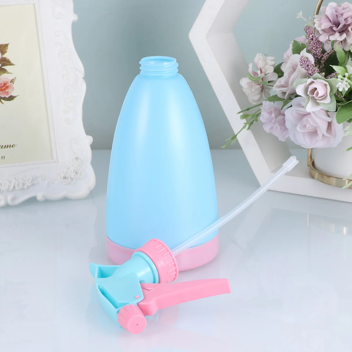 

Большая емкость, ручной пресс-распылитель, пластиковая чистая триггерная насадка для домашнего сада, офиса, синяя ручная пресс-бутылка