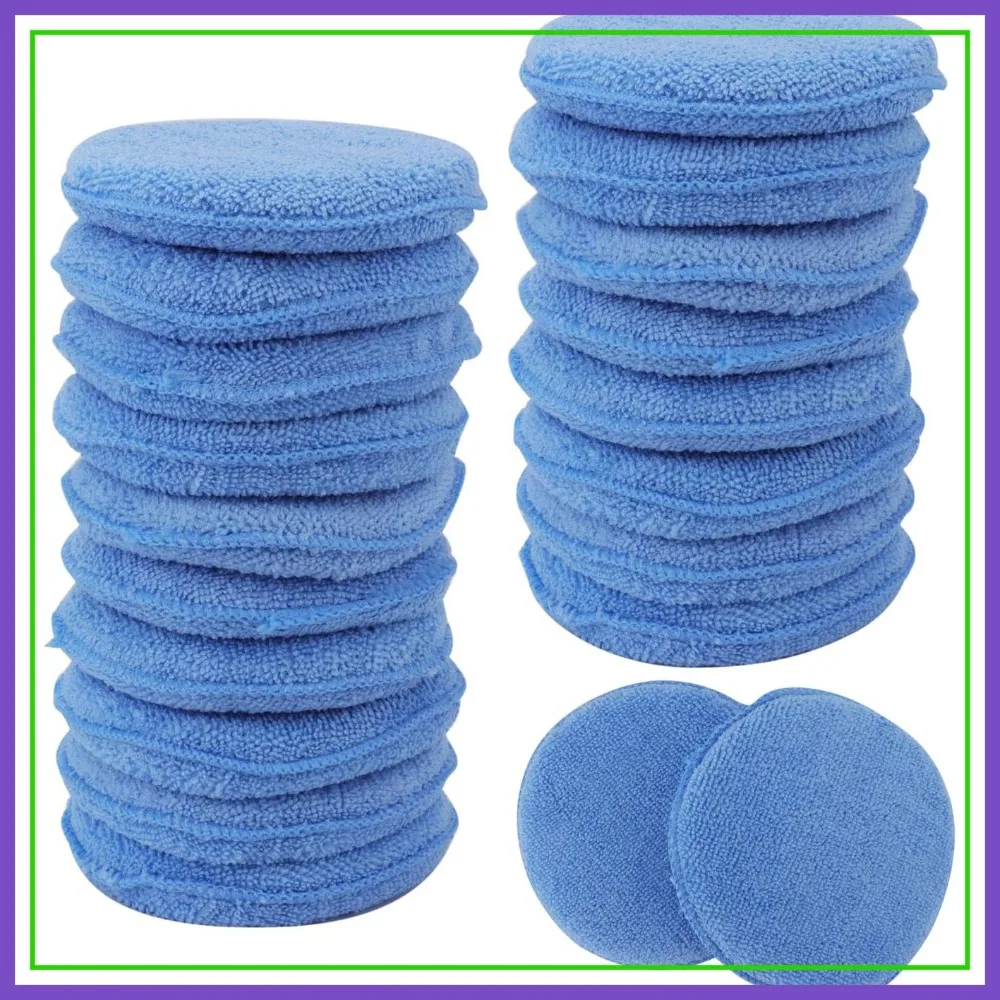 

20 Pack Foam Applicator Pads for Car Waxing & Polishing, 5 Inch Microfiber Buffing Sponge, Reusable Wash Mitt for Auto Detailing