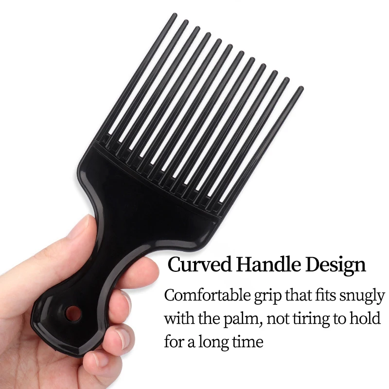 Peine de pelo rizado Natural Afro, peine de separación de cabello, peine trenzado africano, dientes anchos, herramienta de estilismo de cabeza de aceite Retro para hombre y mujer