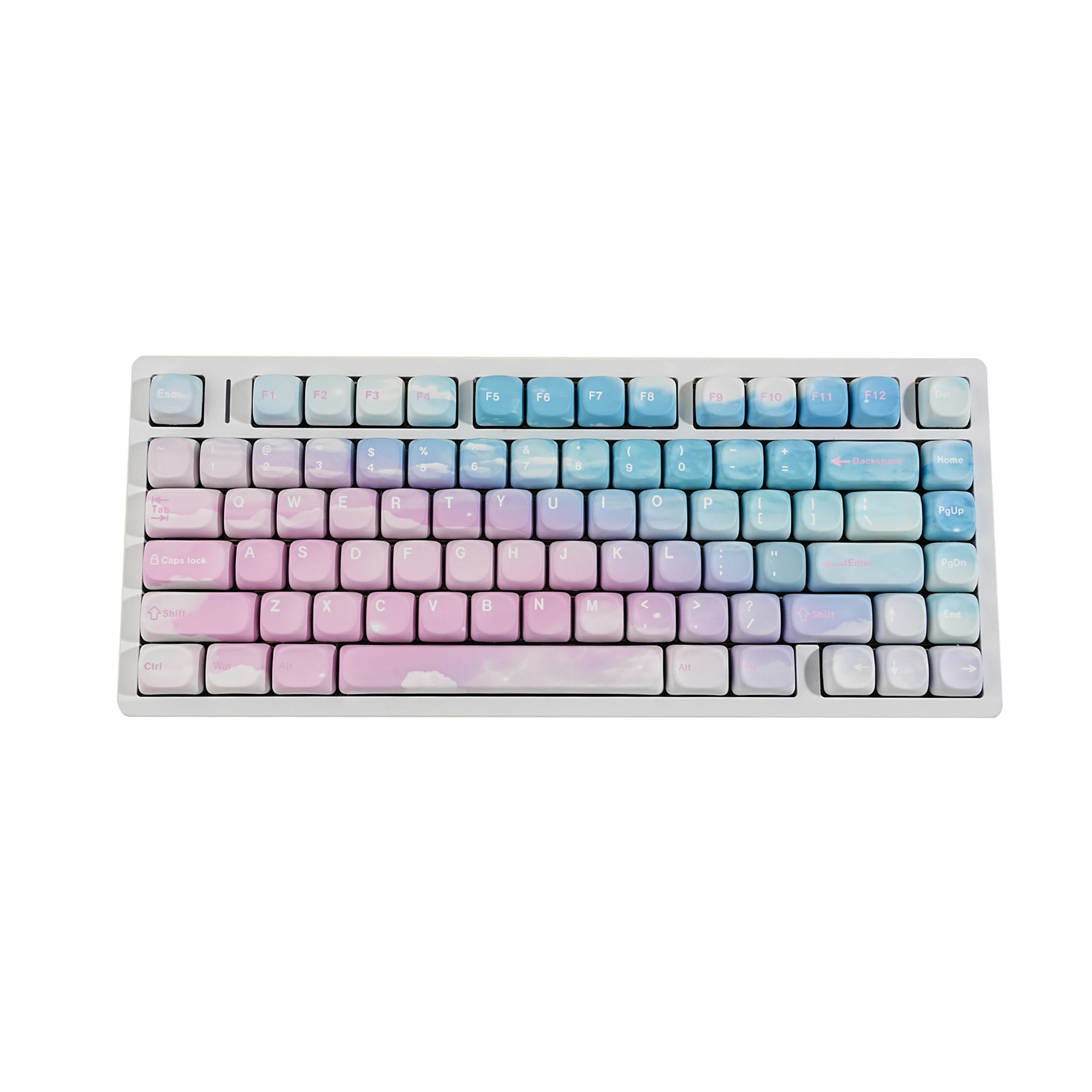 Klawisze Moa Profile PBT 7u Alice Split Space Keys Dye-Sub ISO Layout Koreański Niemiecki Hiszpański Brytyjski Francuski Brazylijski Dreamy Sky Keycaps — zdjęcie produktu 7