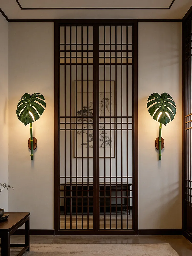Outdoor Waterproof Wall Lamp with E27 1-Light Bionic Bamboo Sconce for Balcony Garden Entryway Bedroom Decor Viewing Light