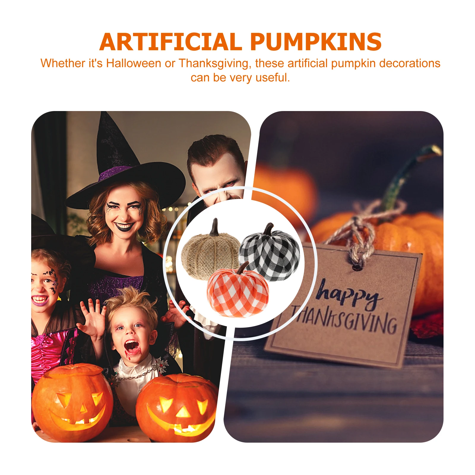 

12 Pcs Assorted Fake Pumpkins Decorations Black White Thanksgiving Halloween Party SuppliesPumpkin ornaments