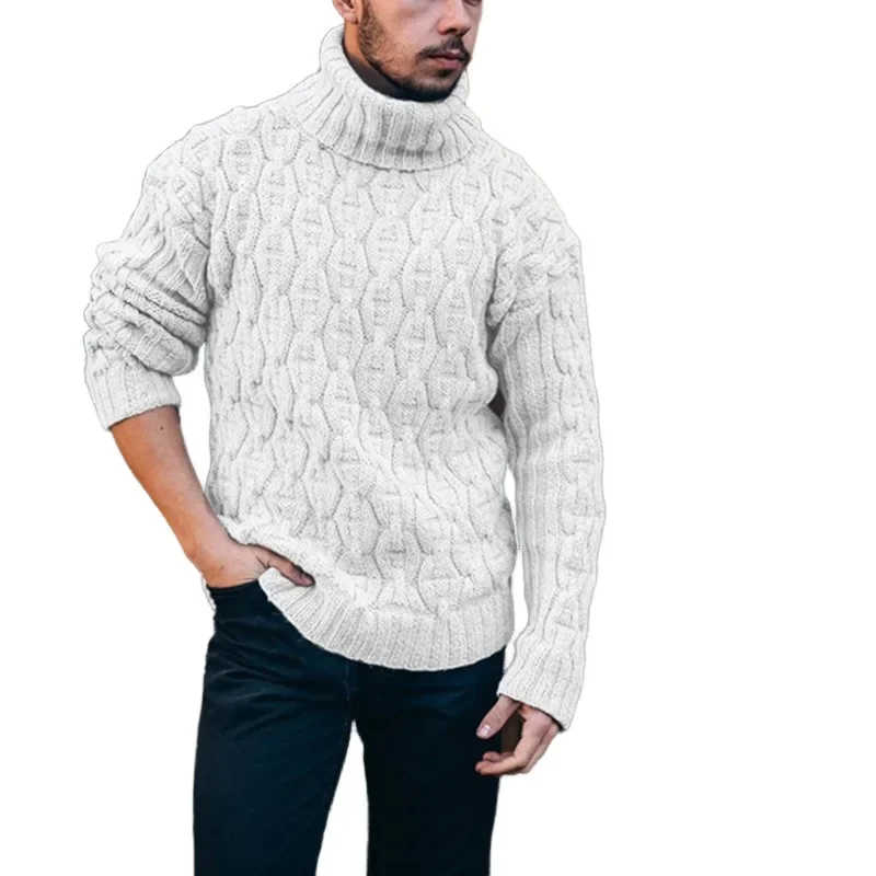 

2022 Autumn/Winter Casual Cardigan Large Versatile Sweater Men's High Collar Sweater Men's New High Collar Knitted Sweater