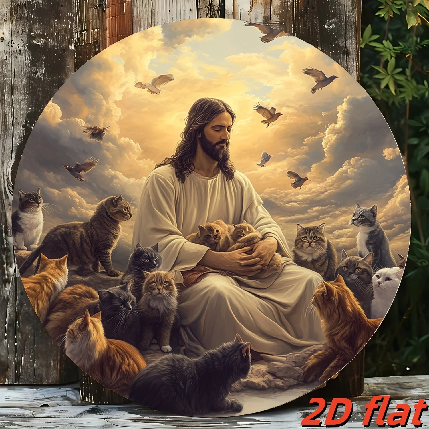 Vintage Tin Painting -  and the Cat, Durable Rust-proof Wall Decor, Easy to Hang, Suitable for Bedrooms, Living Rooms, Cafes, Ba