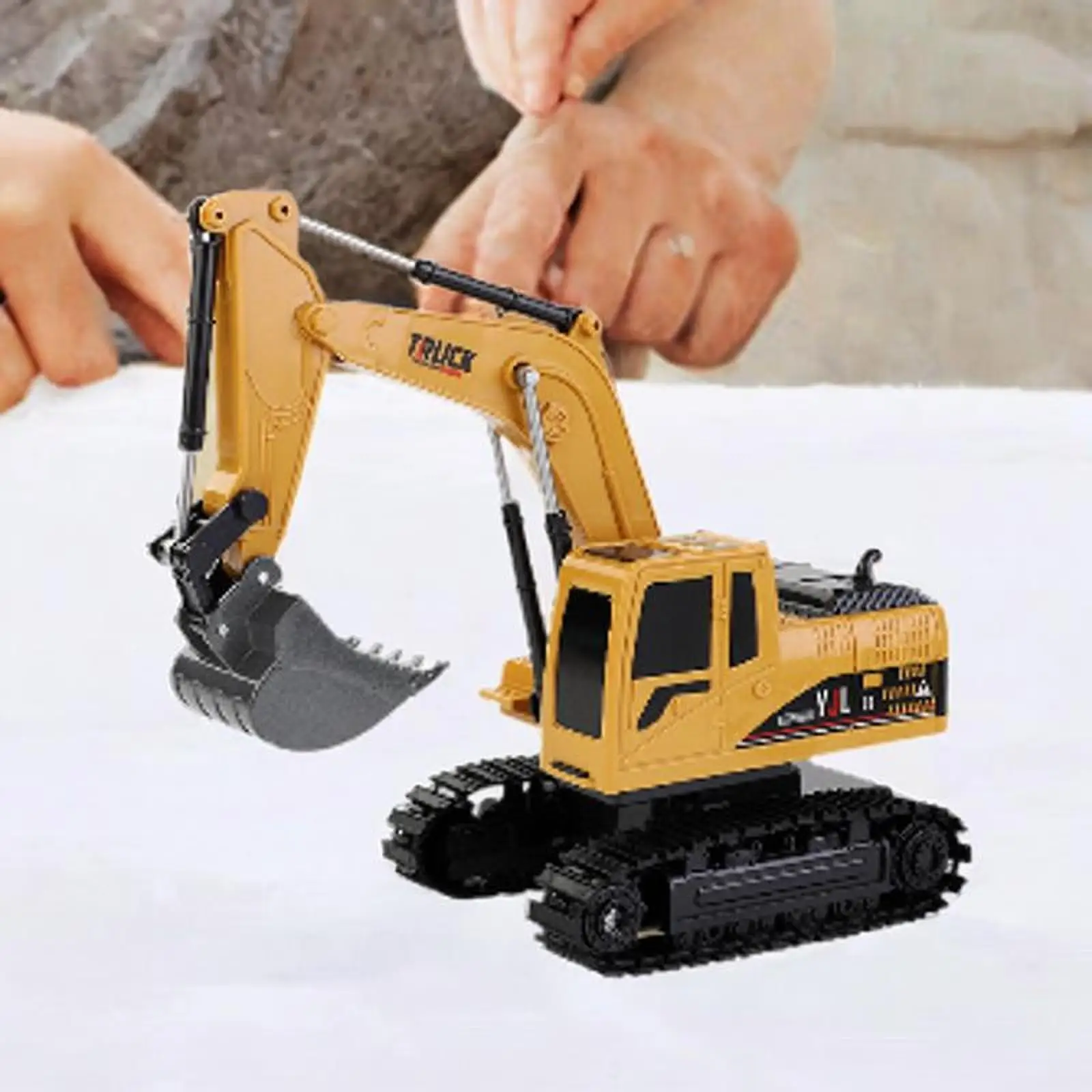 RC Excavator Outdoor Play 6 Channel Kids Toy Educational Toy Hydraulic Haulers Digger Toy for Children 6 7 8 9 10 Years Old Boys