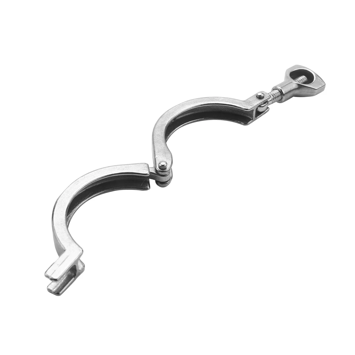 Abrazadera tri-clamp de acero de un solo Pin, abrazadera triple de alta resistencia con tuerca de ala para férula TC con junta de silicona de 2 pulgadas, 2 piezas