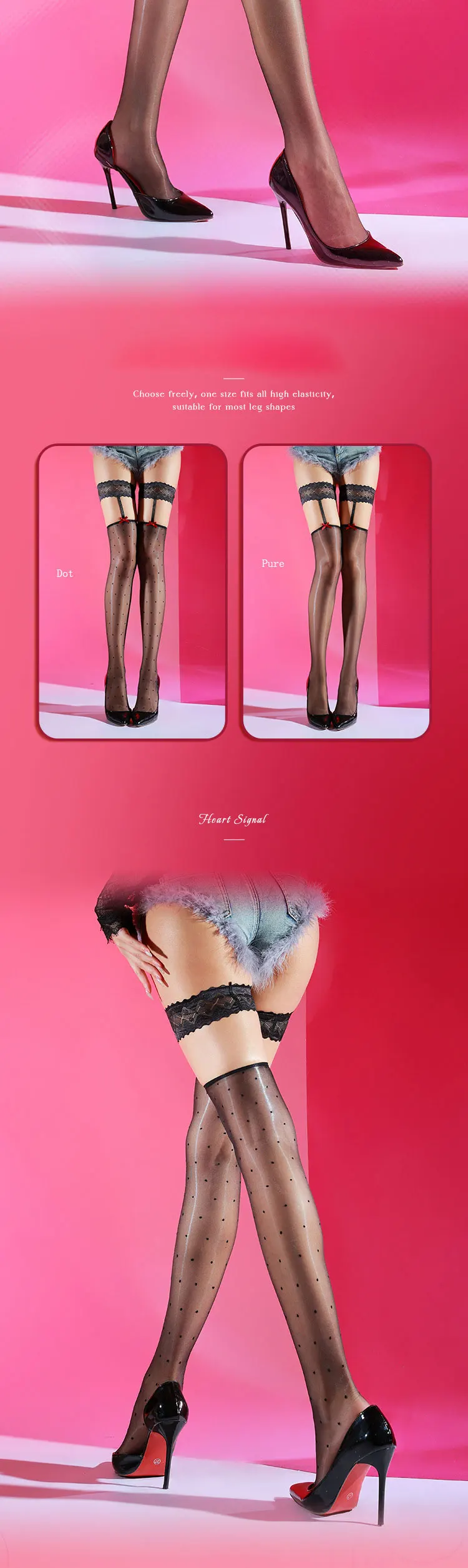 Liguero de encaje ultrafino 5D con brillo aceitoso para mujer, medias transparentes por encima de la rodilla, lencería.