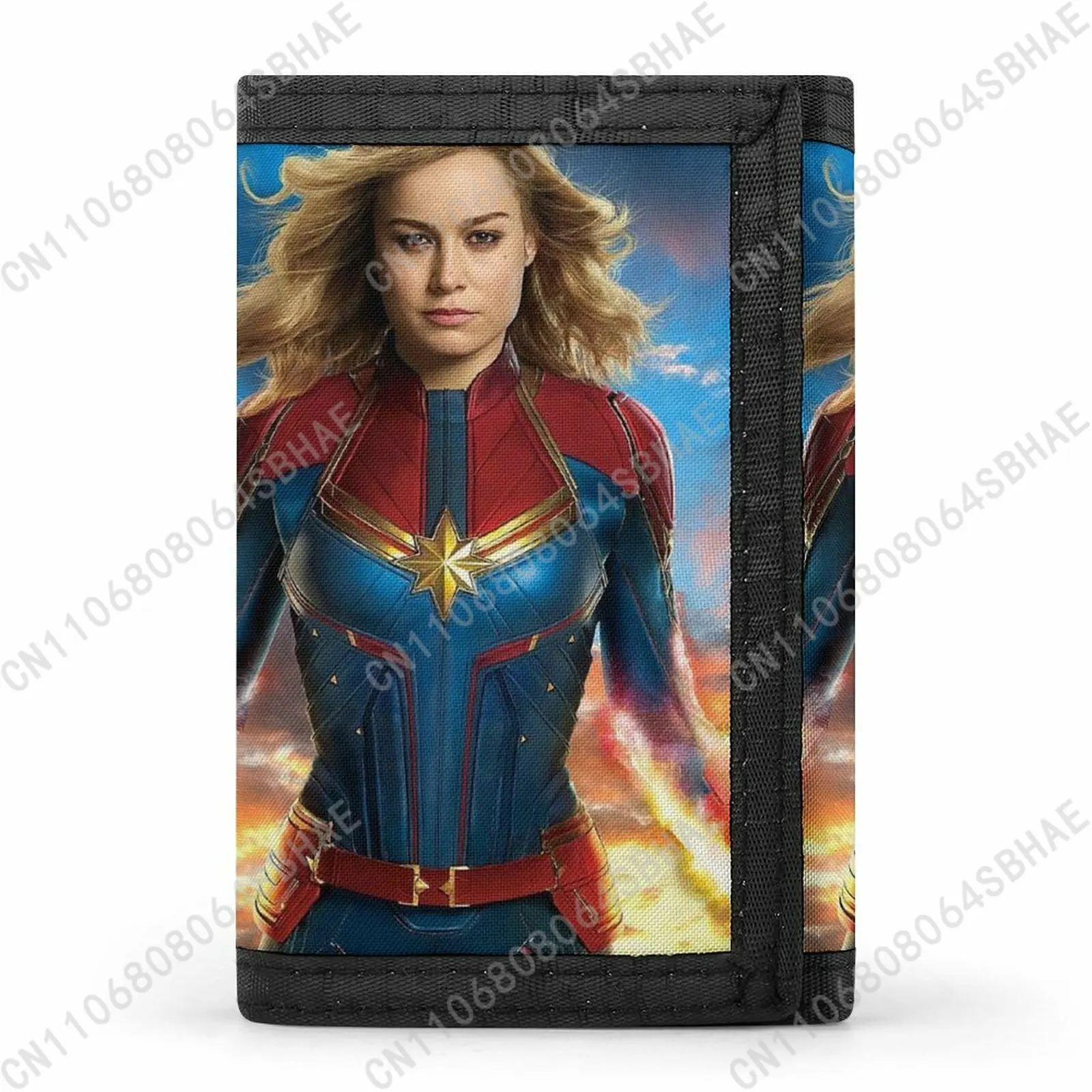 

Marvel Captain Marvel Tri Fold Wallet Teenage Girls Boys Slim 3 Fold Card Personalized Pattern Purse School Daily Use Cosplay