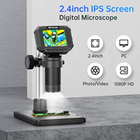 Digital Microscope with 2.4inch Screen 1000X Coin Microscope with 8 Leds Microscope for Repair, Coins, Soldering