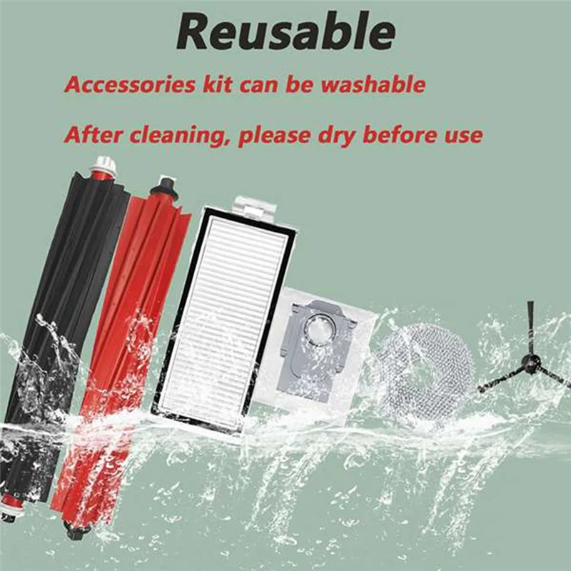 AT51-Compatible pour Roborock Qrevo Master remplacement brosse latérale principale filtre HEPA tampons de vadrouille sac à poussière pièces de rechange accessoires