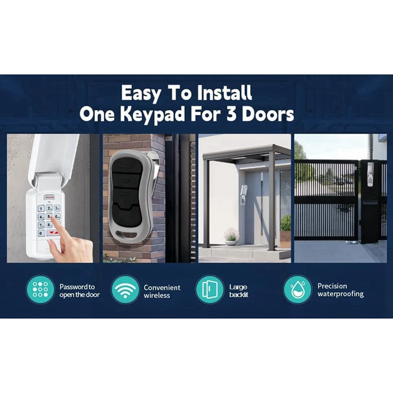 GK-R Garage Door Opener Keypad And 2 Pack G3T-R 3-Button Remote, For Genie Intellicode Technology And Overhead Opener