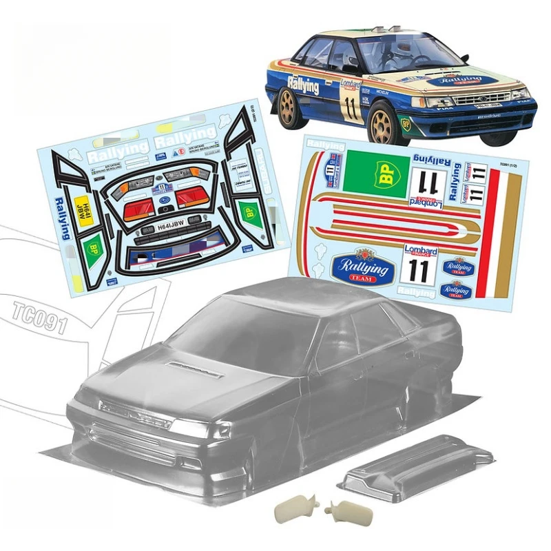 TC091 1/10 Subru Legacy Clear Lexan Body shell 190mm W/Rear Wing +Mirrors and Decal sheet for RC Rally Car Tamiya tt02 tt01