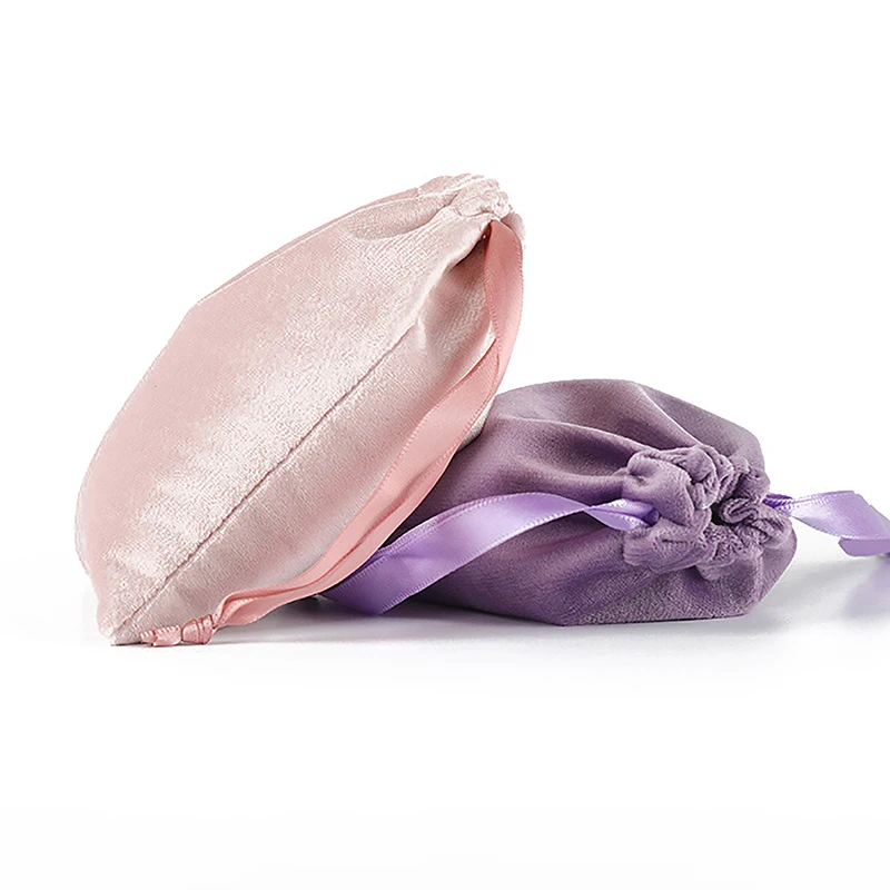 1pc Large Soft Drawstring Capacity Easy Carry Colorful Velvet Drawstring Bag Christmas Favor Pouches & Gift Bags