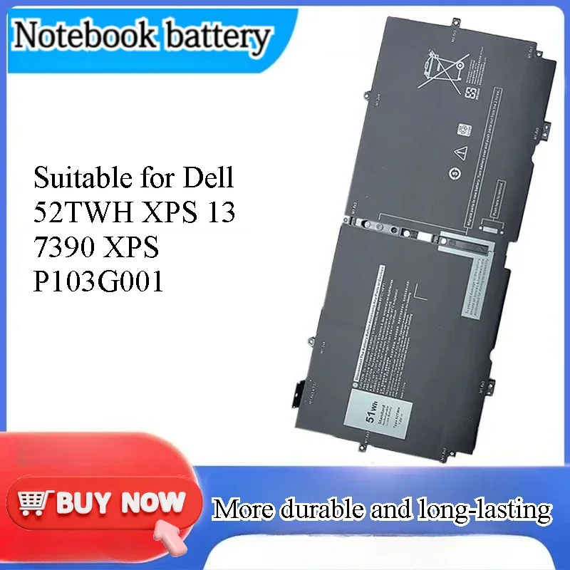 for 52TWH Battery for XPS 13 7390 P103G001 Notebook Replacement Battery