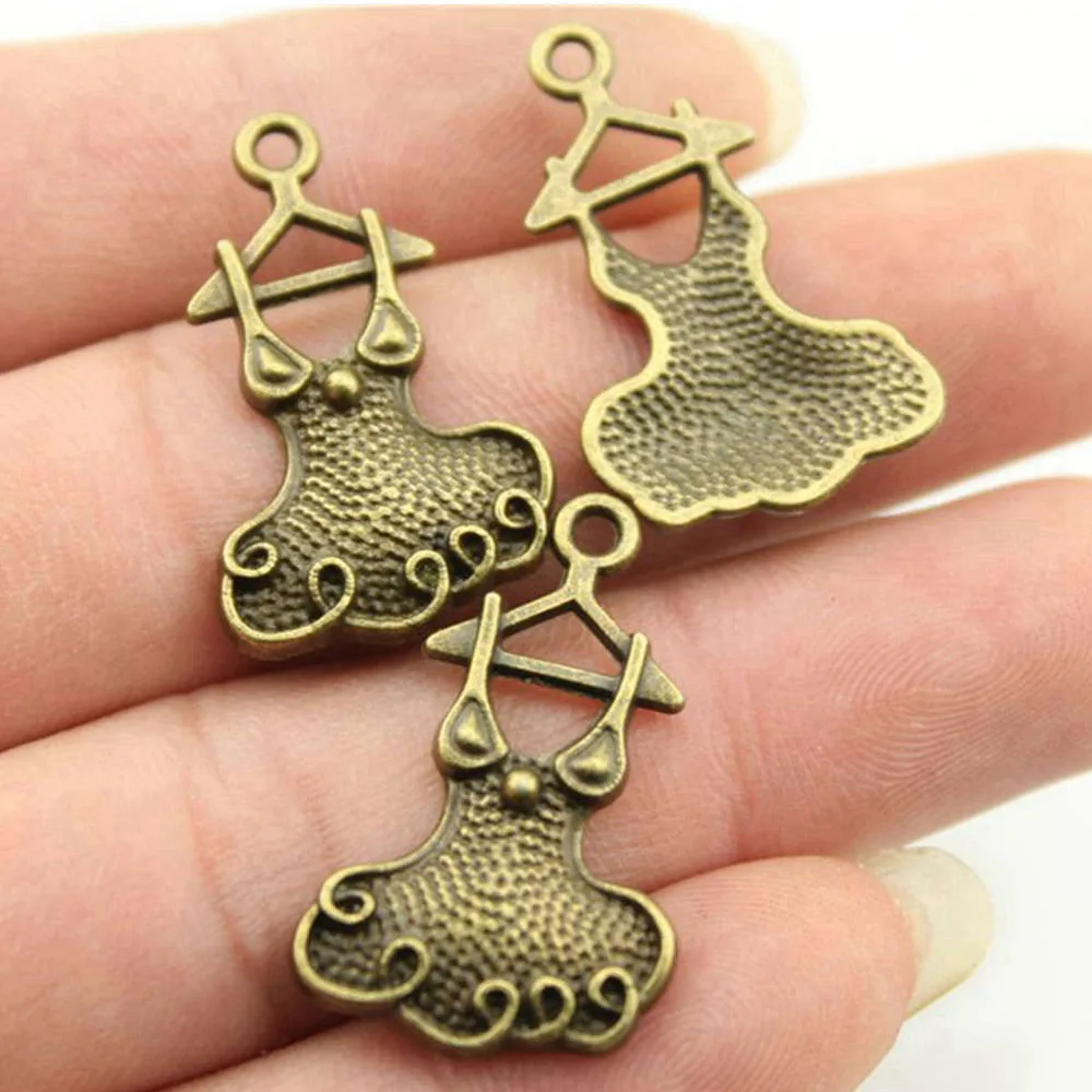 Charms For Jewelry Making Evening Dress Charms Cute Phone Pendant 10pcs