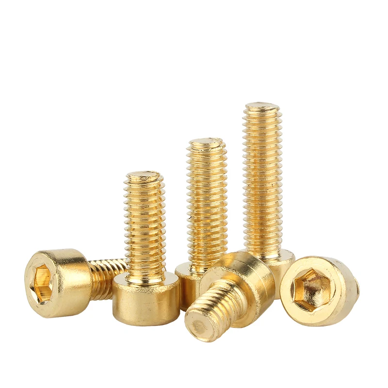 2~50pcs DIN912 Pure Brass Hex Socket Cap Head Screws M2 M2.5 M3 M4 M5 M6 M8 M10 Allen Key Head Screw Bolt