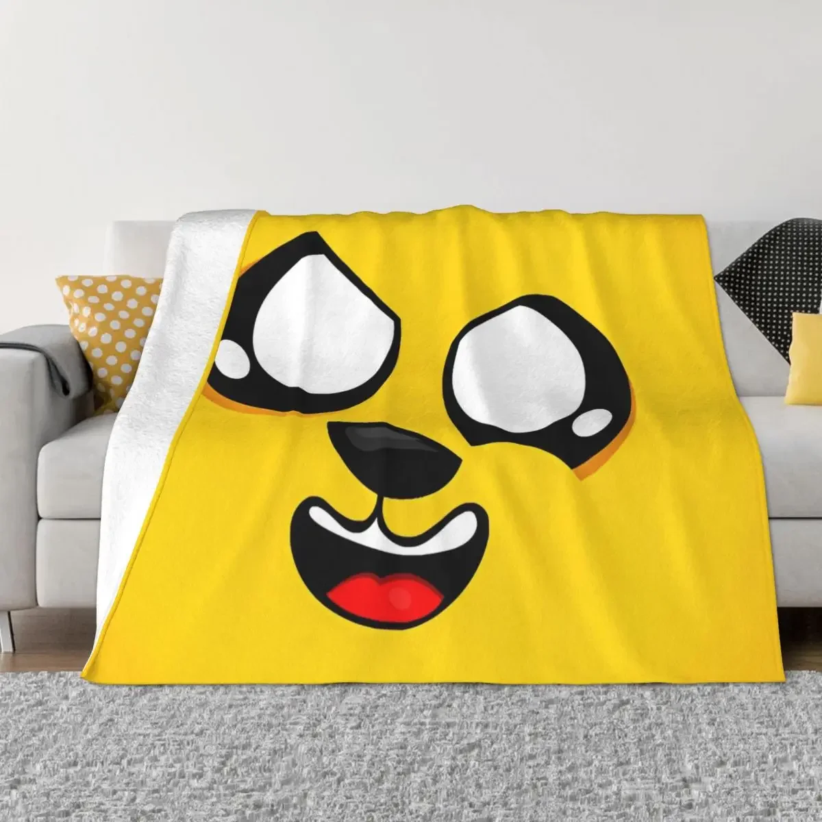 Mikecracks Face Cartoon Blanket Fleece Decoration Game Breathable Warm Throw Blankets for Home Couch Quilt