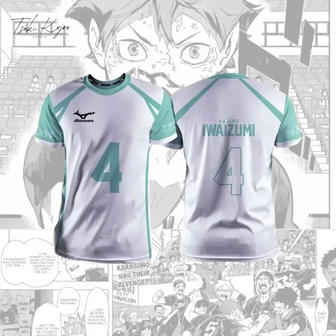 Anime Volleyball Double Sided Print Jersey, Unisex Fan Commemorative Shirt, Daily Cheer Streetwear Sports Top Anime Clothes