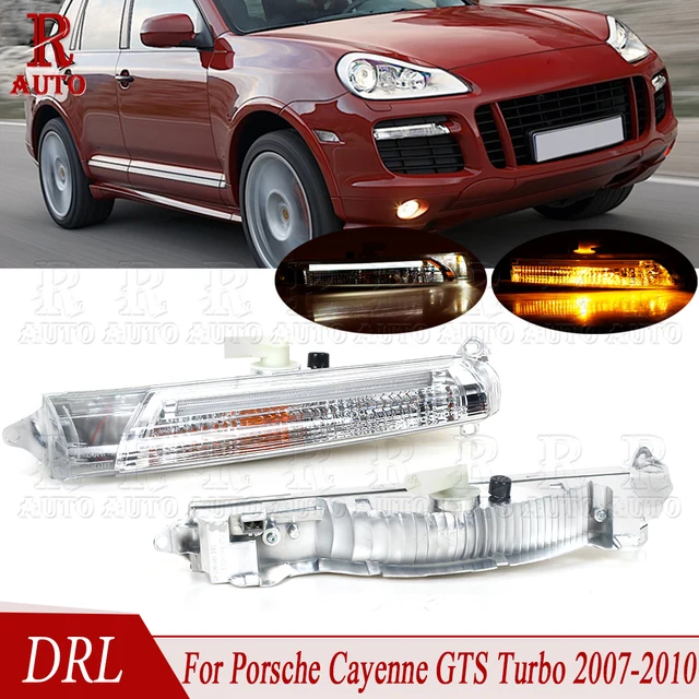 R-AUTO 7L5941181E 7L5941182E do jazdy dziennej światło drogowe zderzak przedni LED światła przeciwmgielne dla Porsche Cayenne GTS Turbo 2007-2010