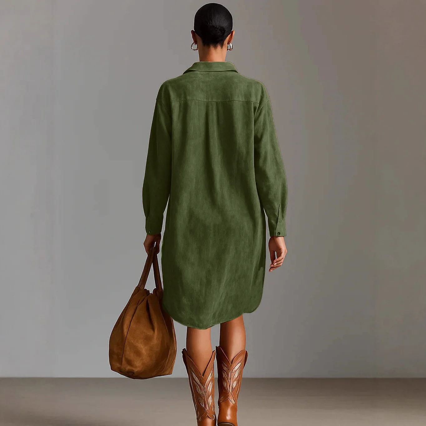 Fashion Embroidered Long Sleeve Short Shirt Dress Women 2025 Autumn Winter Flower Turn-down Collar Loose Mini Dresses Elegant