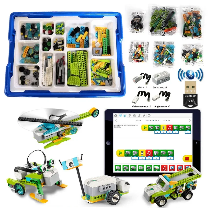 새로운 기술 WeDo 2.0 코어 교육 세트 빌딩 블록 책 DIY 부품 45300 스크래치 3.0 어린이 장난감 크리스마스 선물