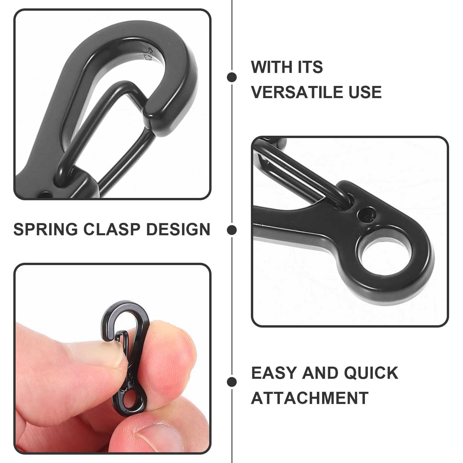 

20pcs Zinc Alloy Spring Clasp Carabiner Clips Quick Release Small Metal Clips For Necklaces Bracelets Keychains Outdoor Mini